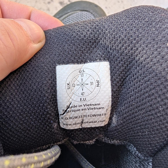 Men's Oboz Sawtooth II Mid Waterproof Hiking Boots, Size 13 - Picture 3 of 6